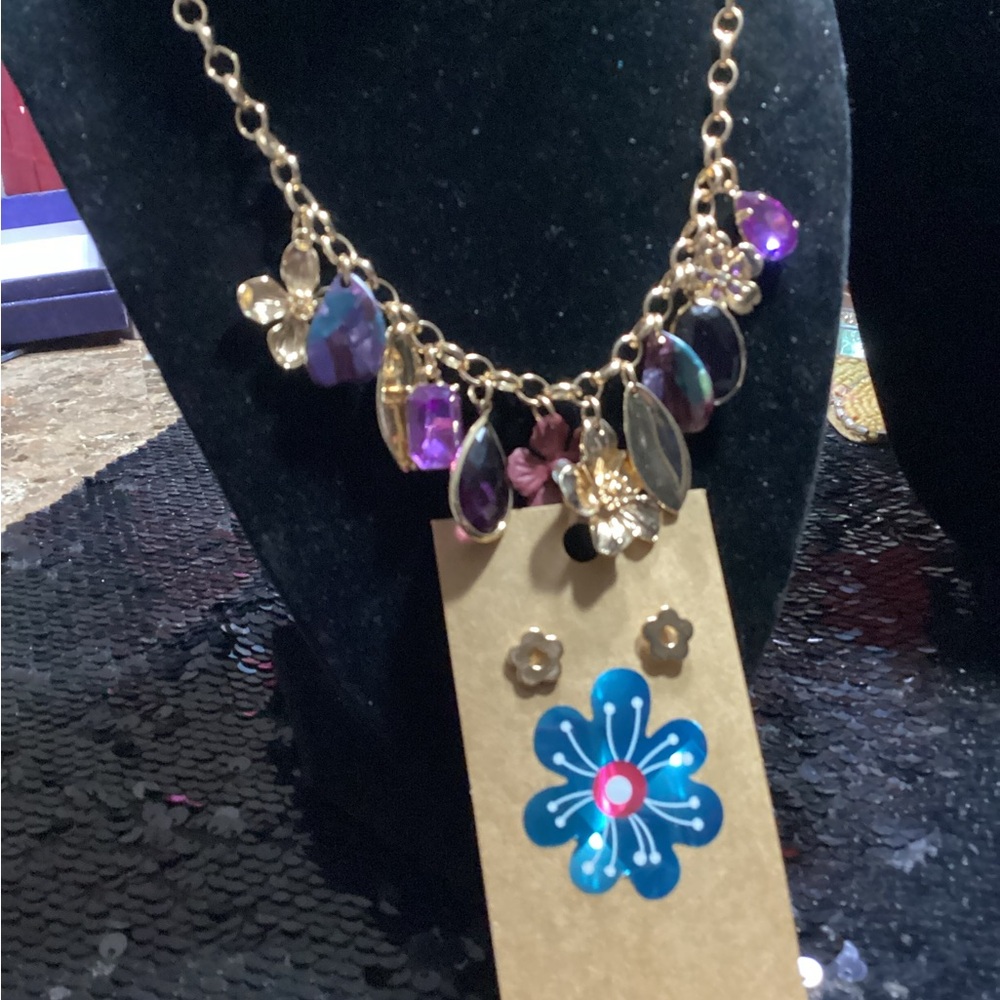 Studio Gold and Purple Gem Necklace